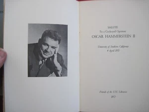 OSCAR HAMMERSTEIN CONVERSATION  - RARE PRIVATELY PUBLISHED BOOK BY USC IN 1971 - Bild 1 von 2