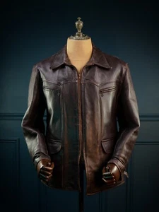 Giacca di pelle aviatore vintage anni 50 Blatt Chicago Horsehide Highwayman USA "L" - Foto 1 di 15