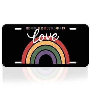 Placa de matrícula Rainbow LGBT - Etiqueta de coche decorativa, placa de tocador de aluminio de 6 x 12" EE. UU. - Imagen 1 de 6