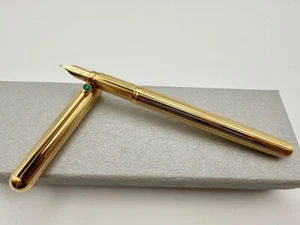 PENNA STILOGRAFICA WATERMAN SLIM GOUTTE PLACCATA ORO PIETRA MALACHITE F 18K - Foto 1 di 11