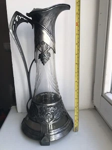 1900's WMF? Jugendstil Art Nouveau Antique Silver plated Pitcher Jug 13” - Picture 1 of 24