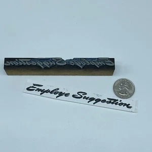 Vintage Employe Suggestions Newspaper Letterpress Block Print Stamp 4.75" x .5" - Picture 1 of 9