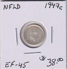 1947c  Newfoundland  5 Cent Coin Silver  EF-45  inv#1841