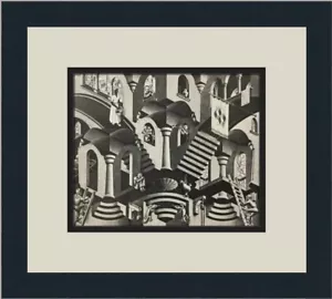 M.C. Escher Concave and Convex Custom Framed Print - Picture 1 of 2