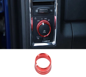 1 pieza anillo de ajuste de botón de interruptor de faro para Dodge RAM 1500 2010-2017 rojo - Imagen 1 de 7