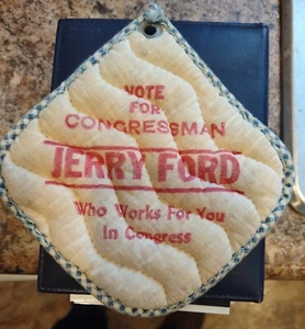 Jerry Ford Campaign Stoff Topflappen Congressman 60er-70er Jahre - Bild 1 von 3