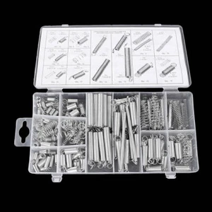 200pcs Assorted Small Metal Loose Steel Coil Springs Assortment Sets W/ Box - Foto 1 di 11
