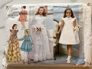 Vintage Little Vogue Mädchen Kleid & Schleier Muster #1877 Größe 8 SCHNITT Vintage - Bild 1 von 11