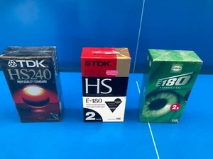 LOT 6 Cassettes VHS K7 HS Vierges TDK E-180 E-240 CORA E-180  magnétoscope Neuve - Picture 1 of 5