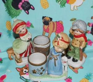 3 Vintage Christmas Luvkins Angels all Candle Holders 1978 - Picture 1 of 4