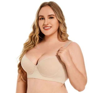 2 PCS Ladies Black Bra Full Cup Underwired Reg Plus Size Women Firm Hold New - Picture 1 of 9