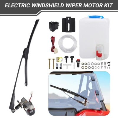 Kit de motor limpiaparabrisas eléctrico 12V + interruptor basculante limpiaparabrisas para Polaris RZR Foto 1 de 4