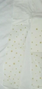 Ivory Tights Gold Stars. Girls Age 1 2 3 4 5 6 7 8 9 10 11 12 Xmas Fairy Party - Picture 1 of 4