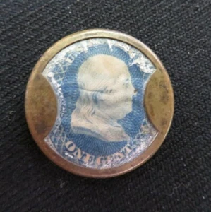 Encased Postage US Scott EP13a 1-cent BLUE MINT Small Ayer's Sarsaparilla - Picture 1 of 7