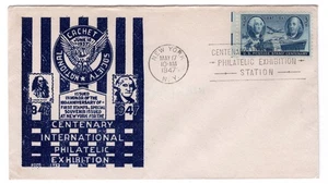 #947 U.S. Postage Stamp Centenary 1947 FDC - Czubay R/P Blue - Picture 1 of 2