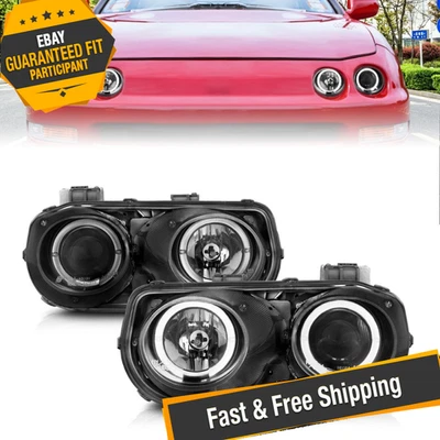 Faros proyectores halo LED negros Anzo 121003 para Acura Integra 1994-1997 Foto 1 de 4