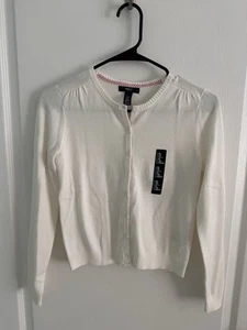 Gap Kids Girls Cardigan Sweater Ivory Off white Button Down Knit Size XL (12/13) - Picture 1 of 4