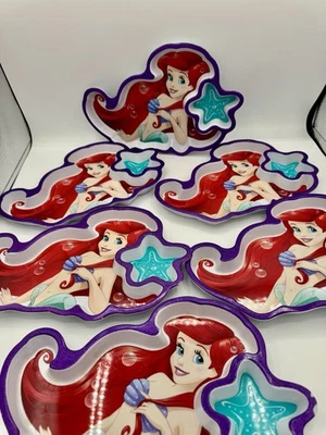 Disney Store Authentic The Little Mermaid Ariel Zak Designs Melamine Plate Set 6 - Image 1 of 3