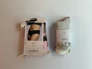 Auden Women’s Bundle – Ribbed Knit Crew Socks (2 Packs) & Seamless Hipster - Picture 1 of 5
