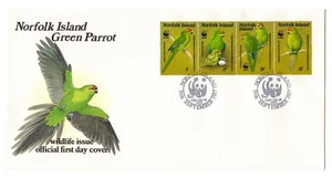 Norfolk Island Endangered Green Parrot. Scott #421 W.W.F. First Day Cover 1987 - Picture 1 of 2