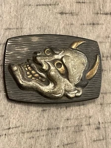 SELTENE antike japanische Hannya Noh Maske Schnalle 082225bHDZII - Bild 1 von 7