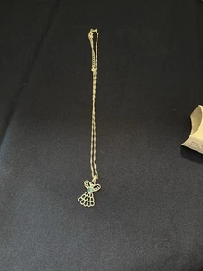 Collana Avon Marzo Pietra Nascita Angelo Strass Ciondolo Tono Argento 10" - Foto 1 di 6