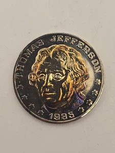 Thomas Jefferson 1800 - 1985 185th Anniversary Gold Plated Medal - Picture 1 of 6