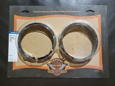 Par de anillos de ajuste de lámpara de paso originales Harley-Davidson de colección 69622-99B genuino multiajuste Foto 1 de 4