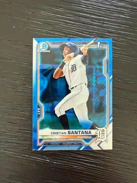 2021 Bowman Chrome Sapphire #BCP186 Tigers Cristian Santana ROOKIE - Image 1 of 2