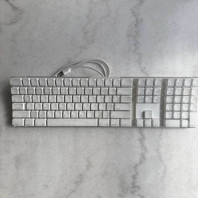 Genuine Apple A1048 English Wired Full Size USB Mechanical Keyboard Tested Works - Image 1 of 4