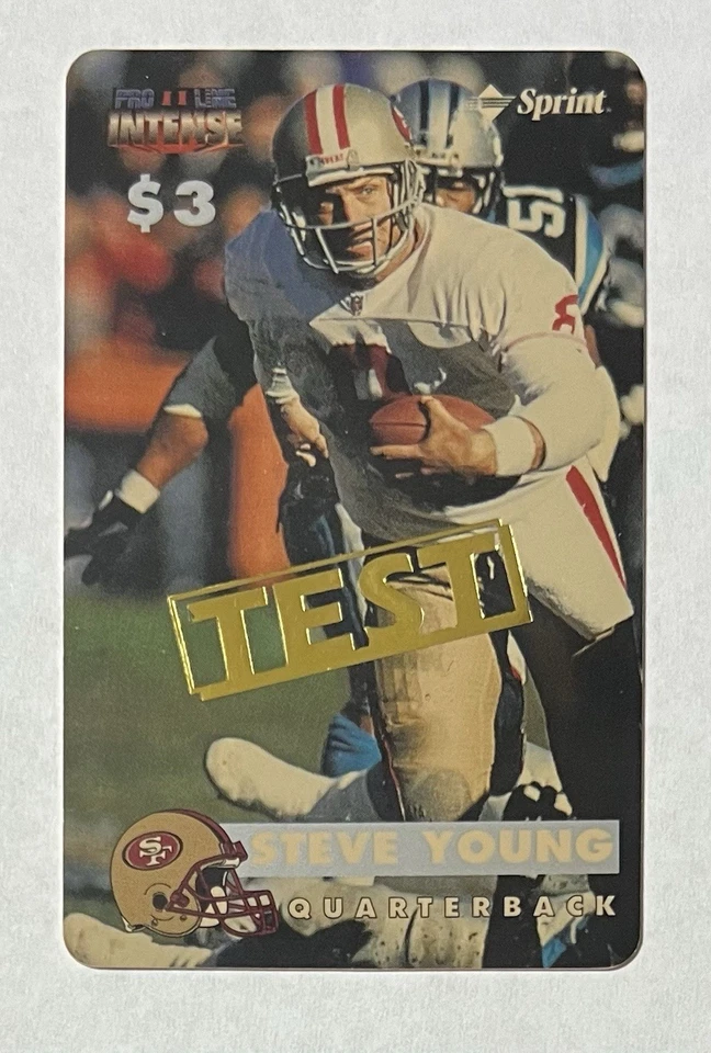 STEVE YOUNG 1996 Pro Line II INTENSE $3 Sprint TEST Phone Card #20 - 48 of 49 - Image 1 of 2