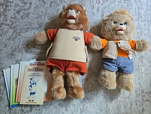 Vintage Teddy Ruxpin Bear 1985 & 2017 Animated Lot W/ Books  - Picture 1 of 5