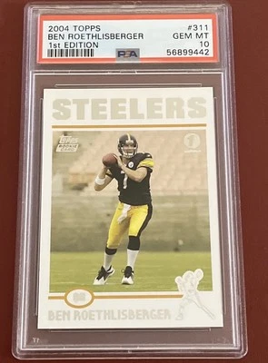 Ben Roethlisberger PSA 10 2004 Topps PRIMERA EDICIÓN Rookie POP 14 🔥 Foto 1 de 2