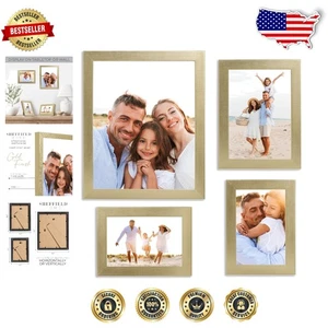Elegante juego de marco de pared de galería de 4 piezas en dorado - perfecto para decoración del hogar - Imagen 1 de 7
