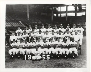 Brooklyn Dodgers Béisbol Equipo Completo 1955 Serie Mundial Campeones 8 x 10 - Imagen 1 de 1