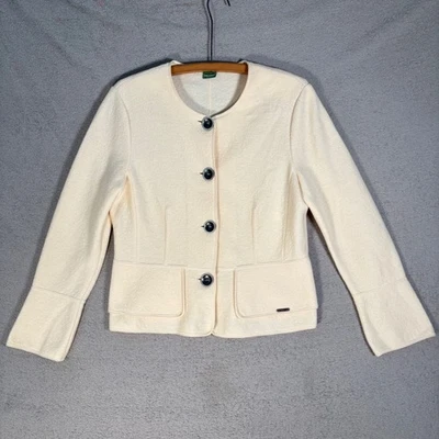 Vintage Geiger Collections Blazer Womens EU 38 Cream Pure New Wool Jacket Luxury - Image 1 of 4