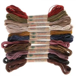 12 6 Strand Floss Embroidery Thread Vintage Hues 10 Yd Skeins - Picture 1 of 1