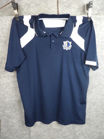 Dallas Mavericks Shirt Mens Size Large Blue Polo Antigua Short Sleeve Cover