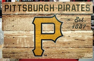 PITTSBURGH PIRATES EST 1887 WOOD FENCE SIGN 19"X30'' BRAND NEW WINCRAFT - Picture 1 of 1