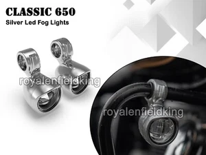 Genuine Royal Enfield Classic 650 "LED Fog Light Pair Silver" - Imagen 1 de 4