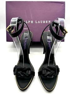 Tacones de tiras para mujer Ralph Lauren Purple Label Allegra negros talla 9,5 B - Imagen 1 de 11