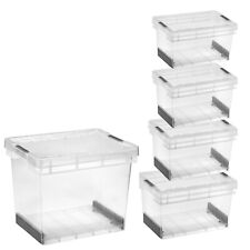 Clear Ultra Resistant Modular Plastic Storage Container With Clip Lock Lids