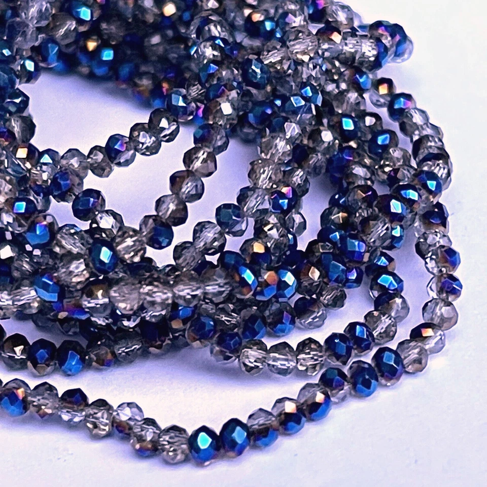 Kristall Perlen Glasperlen Glasschliffperlen Rondell Crystal Azuro 3x2mm 173 Stk - Bild 1 von 1