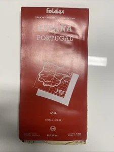 Vintage Fold Out Map ESPANA (Spain) & PORTUGAL - Foldex Almax Alcala I Madrid - Picture 1 of 7
