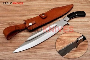 Cuchillo Machete Micarta Hecho a Mano Personalizado Espejo Acero Pulido Caza Full Tang - Imagen 1 de 2