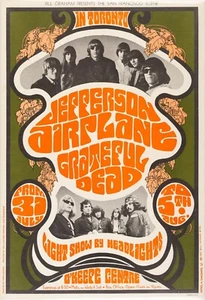 Stampa arte da parete casa - poster concerto vintage - aereo jefferson - a4,a3,a2,a1 - Foto 1 di 1