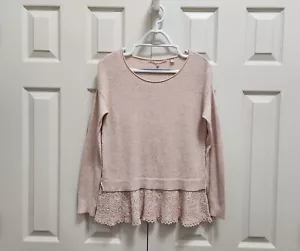 Anthropologie Damen Strick & Knottet Rosa Dusty Rose Tunika Spitze Pullover Gr. XS - Bild 1 von 5