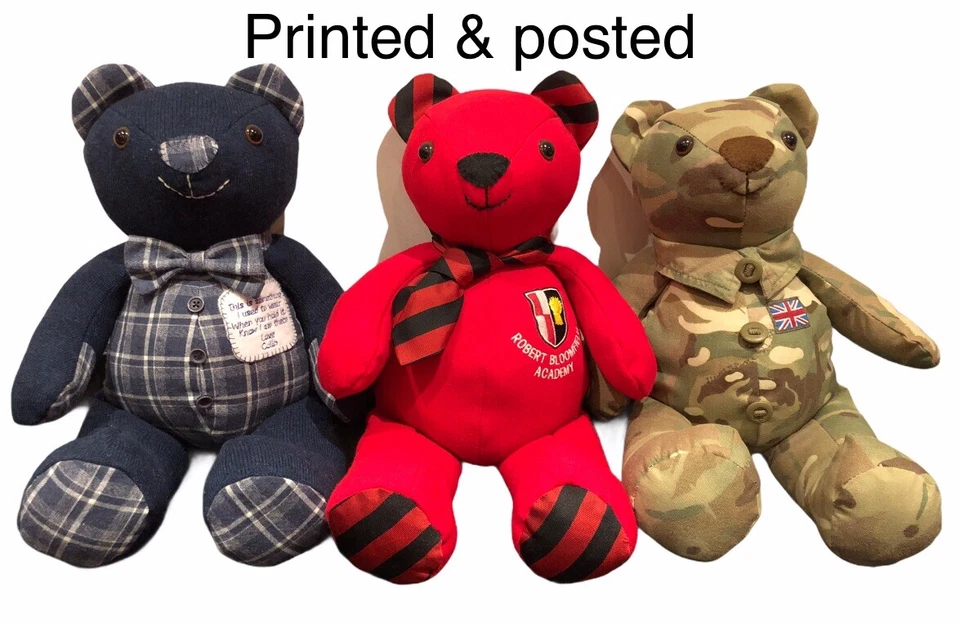 Keepsake Memory Teddy Bear sewing pattern - Printed & Posted - Image 1 of 4