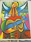 CARIBBEAN  Abstract art Painting   large format for decorations My guitar