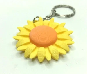 Schlüsselanhänger Sonnenblume 3D/Taschenanhänger/Florales Design Key Chain - Helianthus Key Ring - Bild 1 von 4